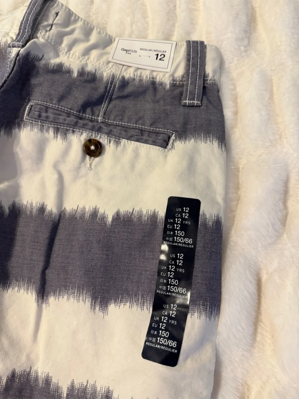 Kids Striped Shorts in Blue and White B4